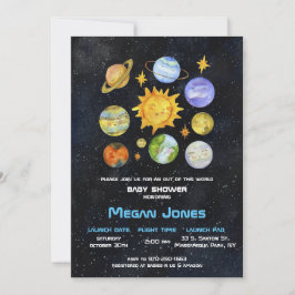 Weltraum | Einladung zum Baby-Duschsystem des Sonn