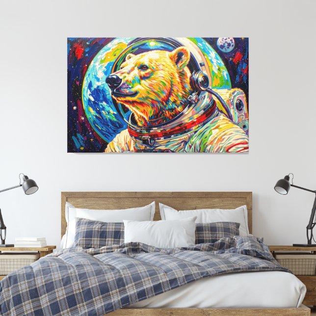 WELTRAUM EISBÄR LEINWANDDRUCK (Insitu (Schlafzimmer))