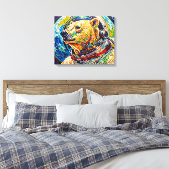 WELTRAUM EISBÄR LEINWANDDRUCK (Insitu (Schlafzimmer))