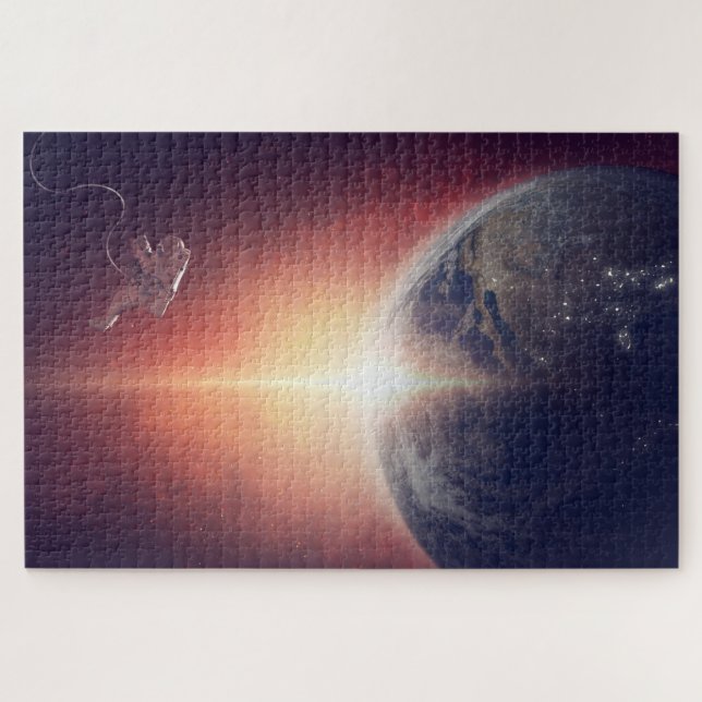 Weltraum Erde & Astronaut Puzzle (Horizontal)