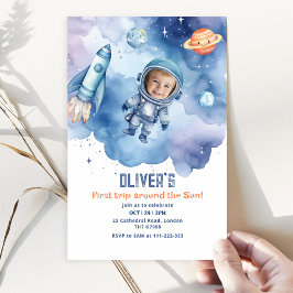 Weltraum Erste Reise durch das Foto Einladung