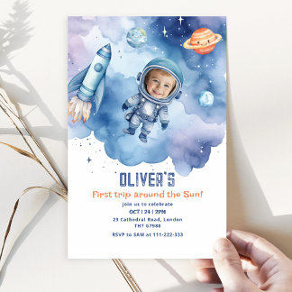 Weltraum Erste Reise durch das Foto Einladung