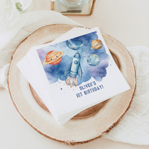 Weltraum Erste Reise um den Sonnenkuchen Geburtsta Serviette