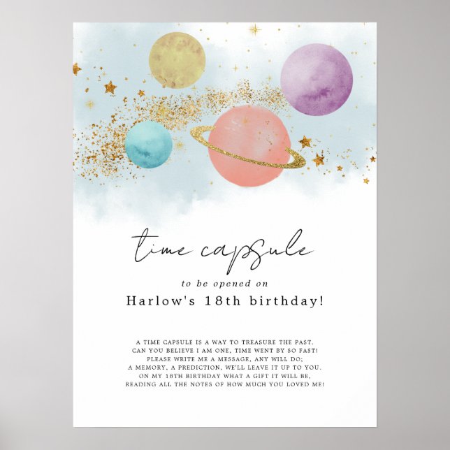 Weltraum Erste Reise um die Sonne Time Kapsel Poster (Vorne)