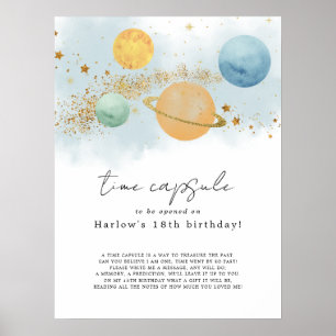 Weltraum Erste Reise um die Sonne Time Kapsel Poster