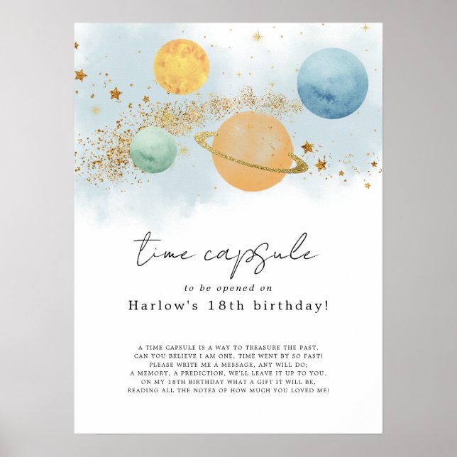 Weltraum Erste Reise um die Sonne Time Kapsel Poster (Vorne)