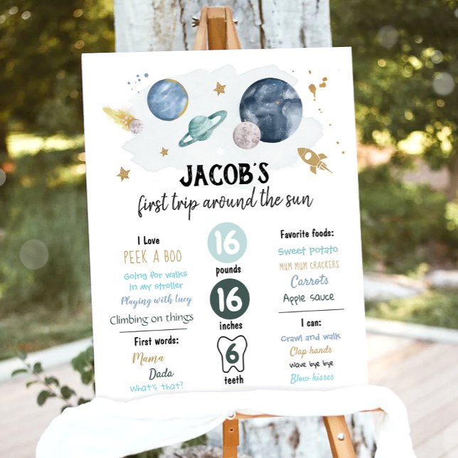 Weltraum Erster Geburtstag Meilenstein Unterwegs G Poster (Von Creator hochgeladen)