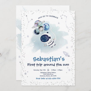 Weltraum Erster Geburtstag Party Erster Sonnenaufg Einladung