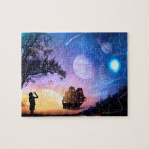 Weltraum-Explorations-Kunstwerk Voyager-Raumsonde Puzzle