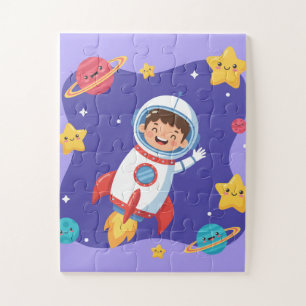Weltraum-Explorer-Kinderpuzzle Süßer Astronaut & Puzzle