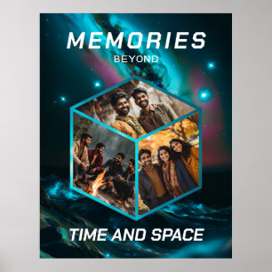 Weltraum Foto Kollage in 3D Poster