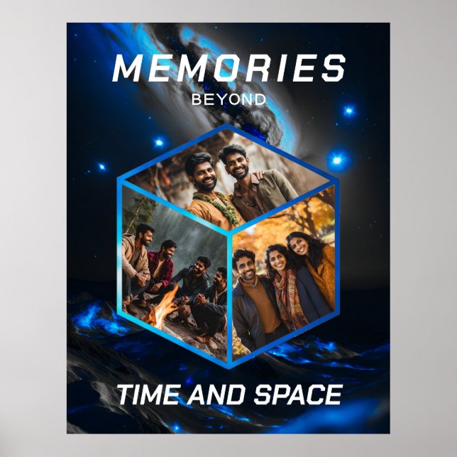 Weltraum Foto Kollage in 3D Poster (Vorne)