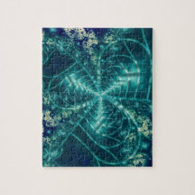 Weltraum | Fraktal in Blau und Weiß