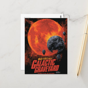 Weltraum-Friedhof-Totenschädel-Halloween-Galaxie d Postkarte