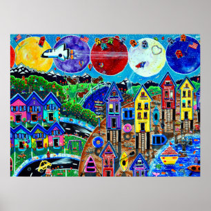 Weltraum für Kinder Shuttle World Ocean Beach Poster