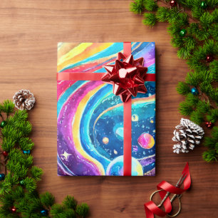 WELTRAUM GALAXIE DESIGN GESCHENKPAPIER