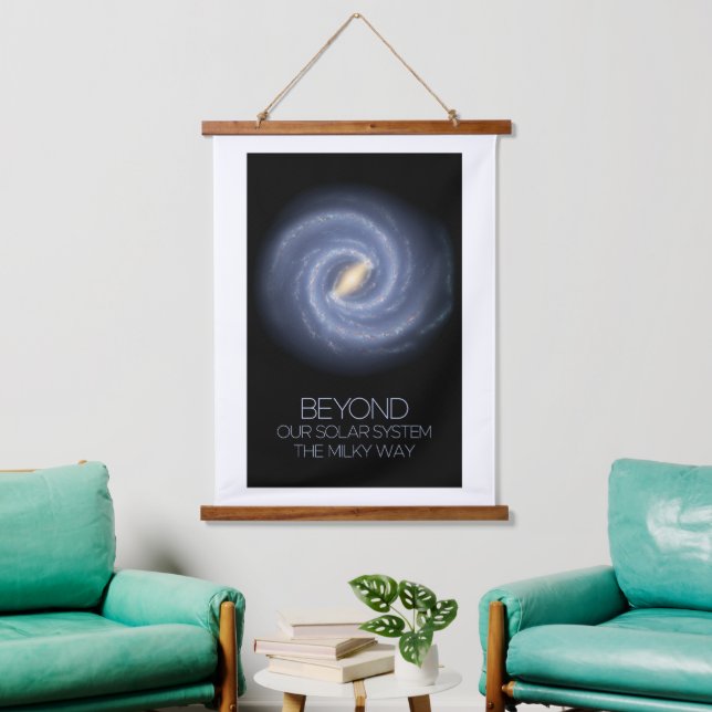 Weltraum, Galaxie, Milchstraße, Kosmos, Universum Wandteppich Mit Holzrahmen (Wohnzimmer)