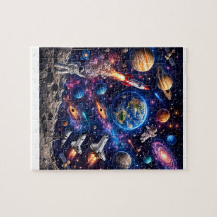 Weltraum-Galaxie-Puzzle Farbiger Sonnensystem Puzzle