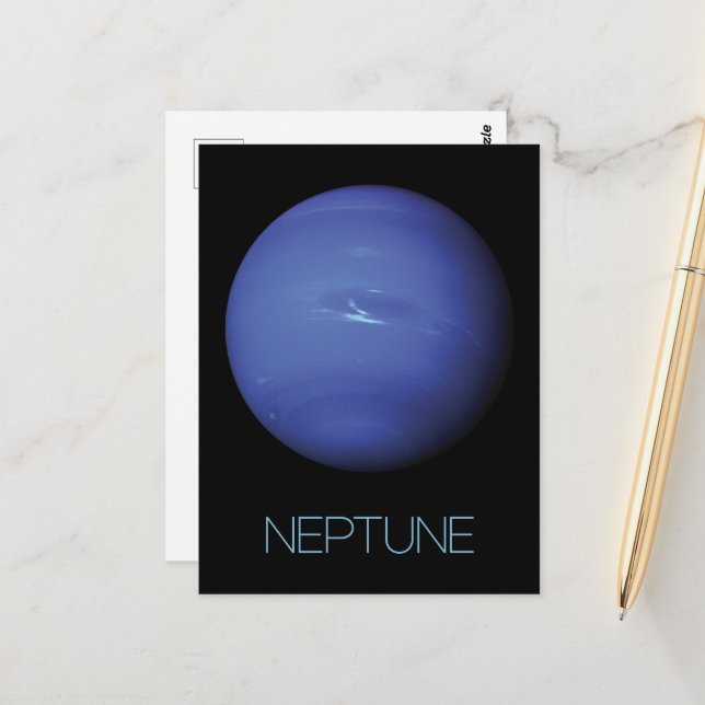 Weltraum, Galaxie, Sonnensystem, Neptun Postkarte (Vorderseite/Rückseite Beispiel)