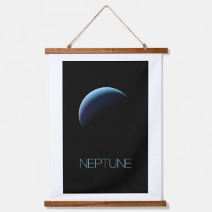 Weltraum, Galaxie, Sonnensystem, Neptun Wandteppich Mit Holzrahmen