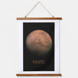 Weltraum, Galaxie, Sonnensystem, Planet-Mars Wandteppich Mit Holzrahmen