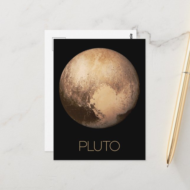 Weltraum, Galaxie, Sonnensystem, Planet Pluto Postkarte (Vorderseite/Rückseite Beispiel)