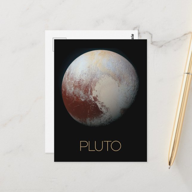 Weltraum, Galaxie, Sonnensystem, Planet Pluto Postkarte (Vorderseite/Rückseite Beispiel)