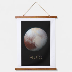 Weltraum, Galaxie, Sonnensystem, Planet Pluto Wandteppich Mit Holzrahmen
