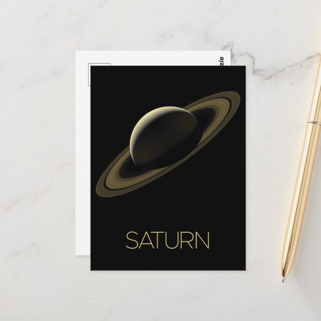Weltraum, Galaxie, Sonnensystem, Planet Saturn Postkarte (Vorderseite/Rückseite Beispiel)