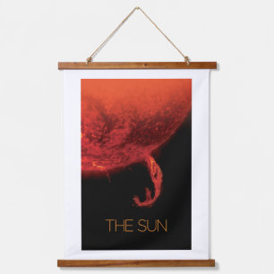 Weltraum, Galaxie, Sonnensystem, Sterne, die Sonne Wandteppich Mit Holzrahmen