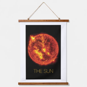 Weltraum, Galaxie, Sonnensystem, Sterne, die Sonne Wandteppich Mit Holzrahmen