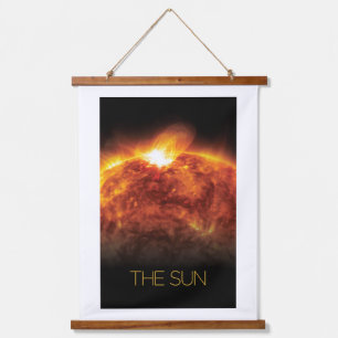 Weltraum, Galaxie, Sonnensystem, Sterne, die Sonne Wandteppich Mit Holzrahmen