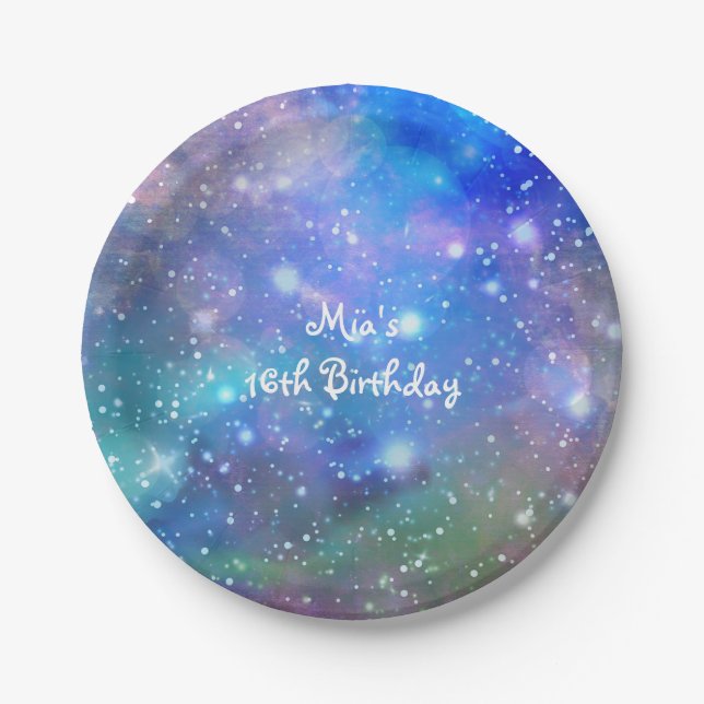 Weltraum Galaxy Spacy Geburtstagsfeier Teller (Vorderseite)