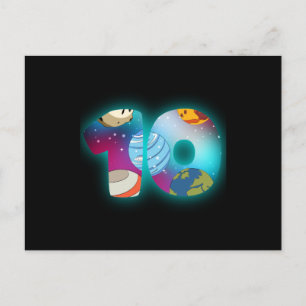 WELTRAUM GEBURTSTAG 10 10. Geburtstag Junge 10 Jah Postkarte