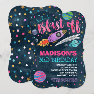 Weltraum-Geburtstag Einladung Weltraum-Party