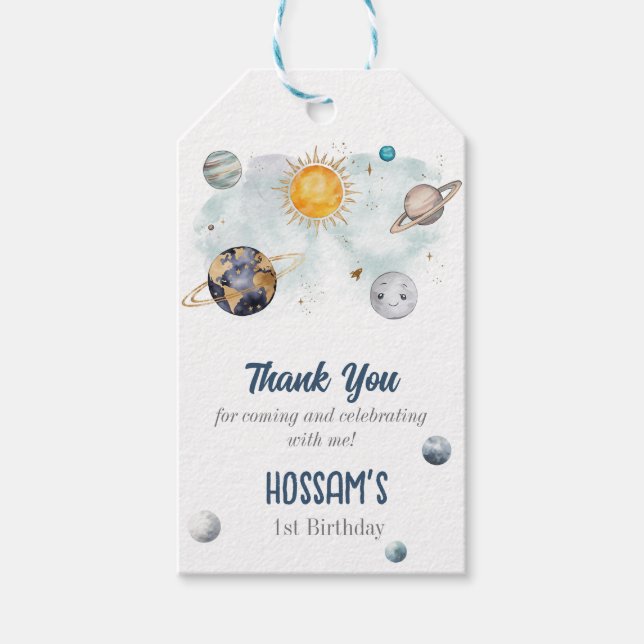 Weltraum Geburtstag Galaxy Sun Moon Sterne Planete Geschenkanhänger (Vorderseite)