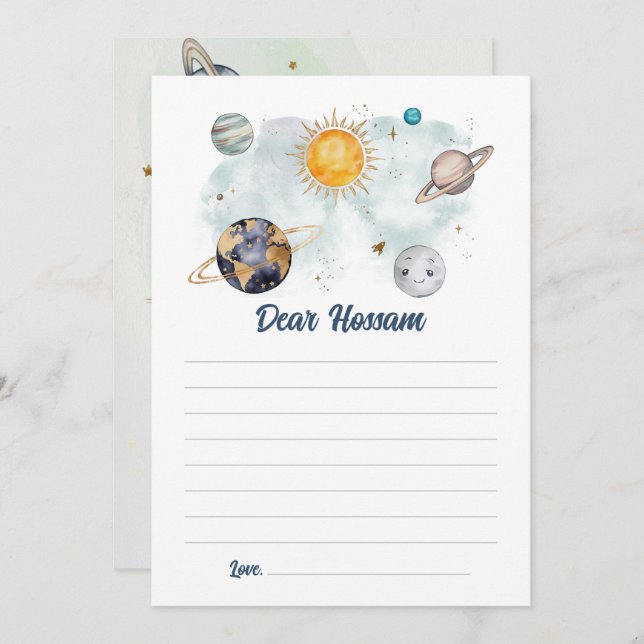 Weltraum Geburtstag Galaxy Sun Moon Sterne Planete Karte (Vorne/Hinten)