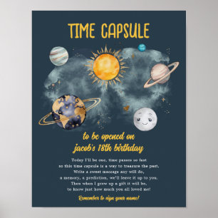 Weltraum Geburtstag Galaxy Sun Moon Sterne Planete Poster