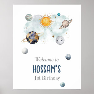 Weltraum Geburtstag Galaxy Sun Moon Sterne Planete Poster