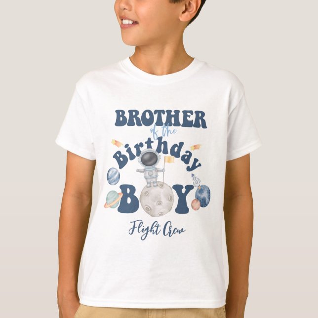 Weltraum Geburtstag Geschwister Bruder des Geburts T-Shirt (Vorderseite)