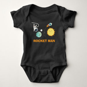 Weltraum-Geburtstags-Shirt Romper Raketenastronaut Baby Strampler