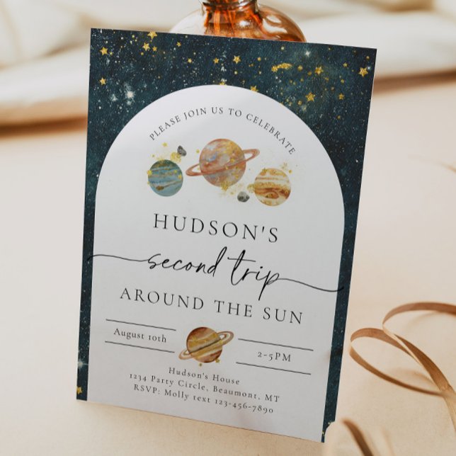 Weltraum-Geburtstagseinladung | Zweite Reise Gebur Einladung (Von Creator hochgeladen)