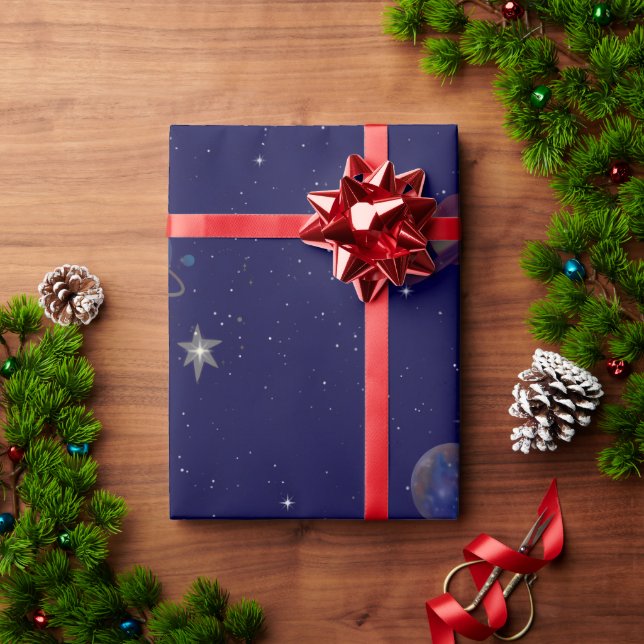 Weltraum-Geburtstagsgeschenkverpackung | Astronaut Geschenkpapier (Feiertagsgeschenk)