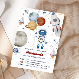 Weltraum Geburtstagsparty 3. Fahrt um die Sonne Einladung