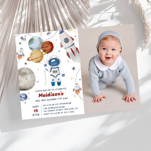 Weltraum Geburtstagsparty 3. Fahrt um die Sonne Einladung