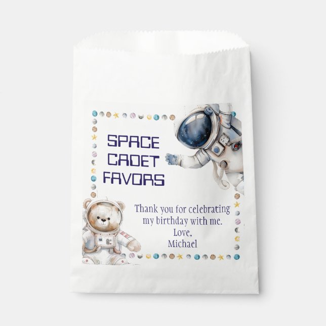 Weltraum-Geburtstagsparty begünstigen Flaggen Geschenktütchen (Vorderseite)