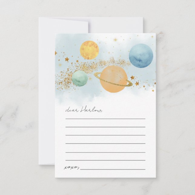 Weltraum Geburtstagszeit Kapselkarte Einladung (Vorderseite)