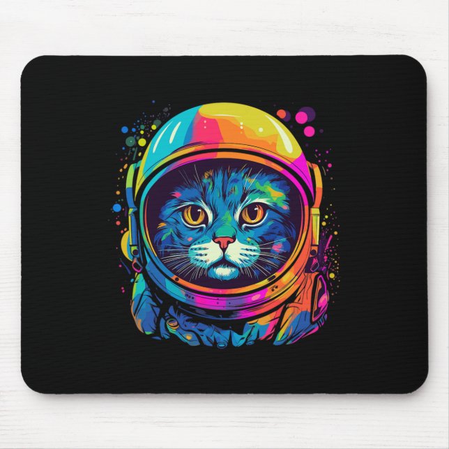 Weltraum Geschenke Katzenkatze Mama Kat Vater Männ Mousepad (Vorne)