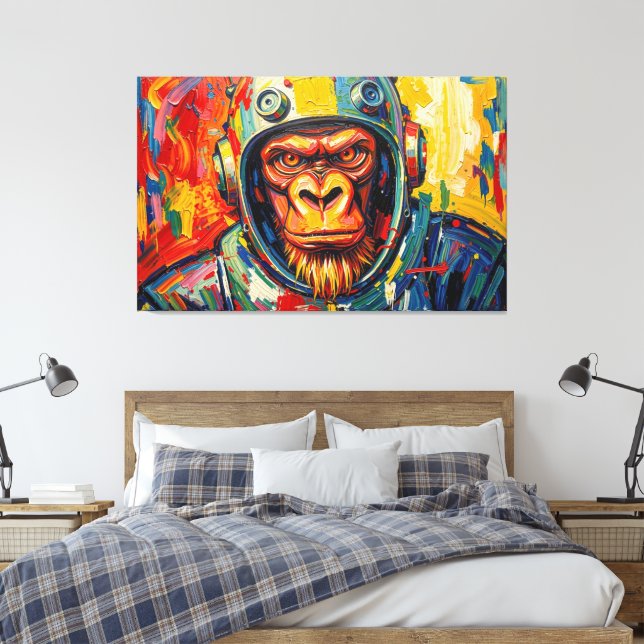 WELTRAUM GORILLA LEINWANDDRUCK (Insitu (Schlafzimmer))