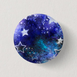 Weltraum-Hintergrund mit Sternen Button